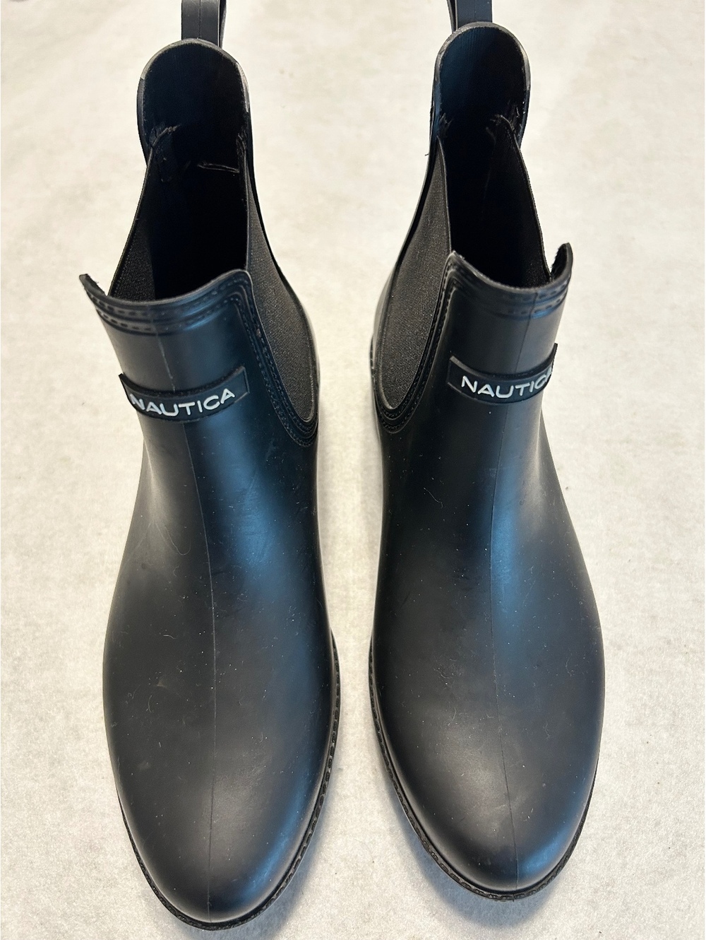 Nautica Black Rubber Chelsea Rain Boots Size 6